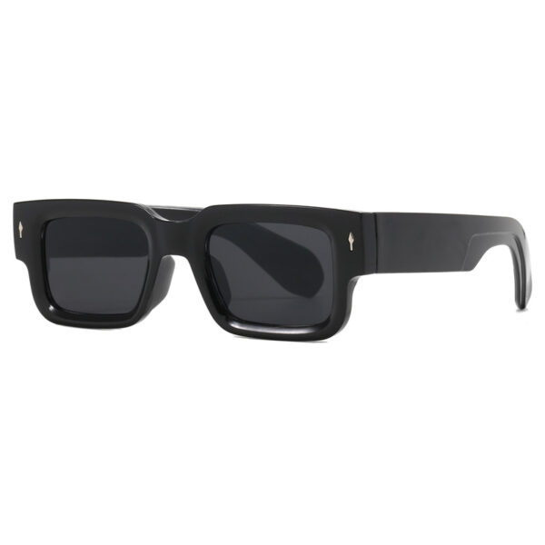 YJ038 Sunglasses Thick Square Frame with Rice Nail - 图片 3