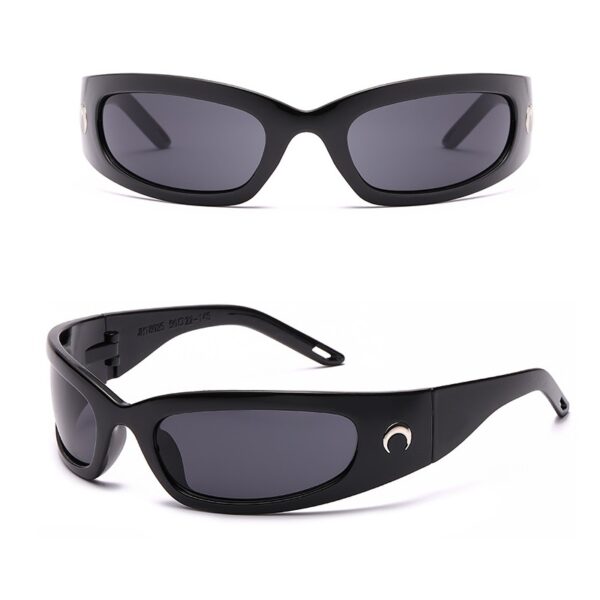 YJ046 Sunglasses Fashionable Futuristic Crescent Decoration - 图片 4