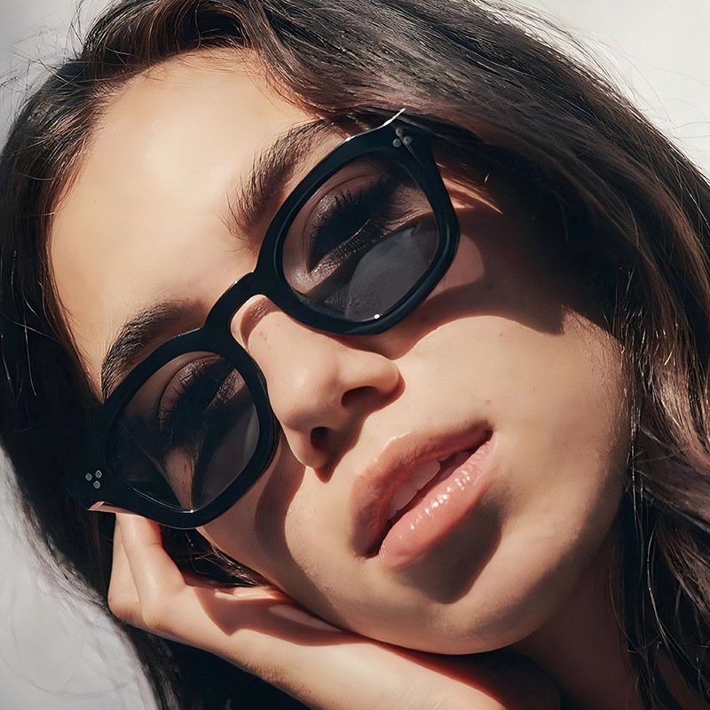 YJ059 Sunglasses Classic Thick Round Frame Fashionable - 图片 3