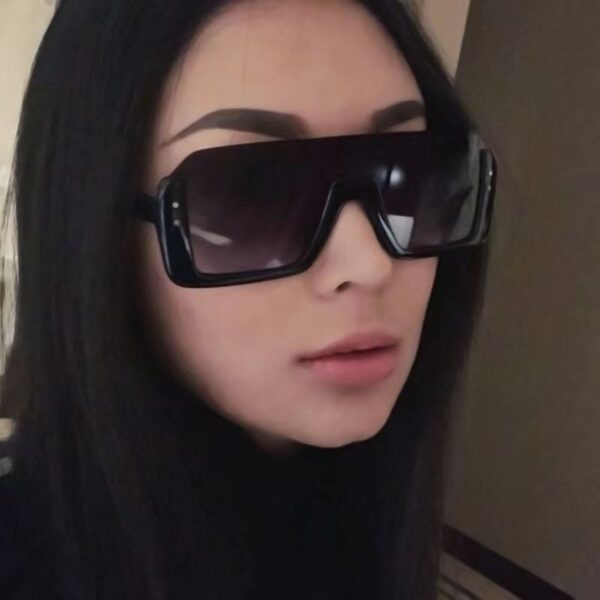 YJ072 Sunglasses Integrated Lens Large Half Frame Unisex - 图片 2