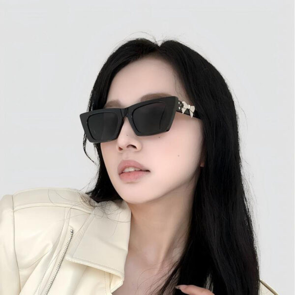 YJ021 Sunglasses Cat Eye Frame Bow Inlay - Image 4