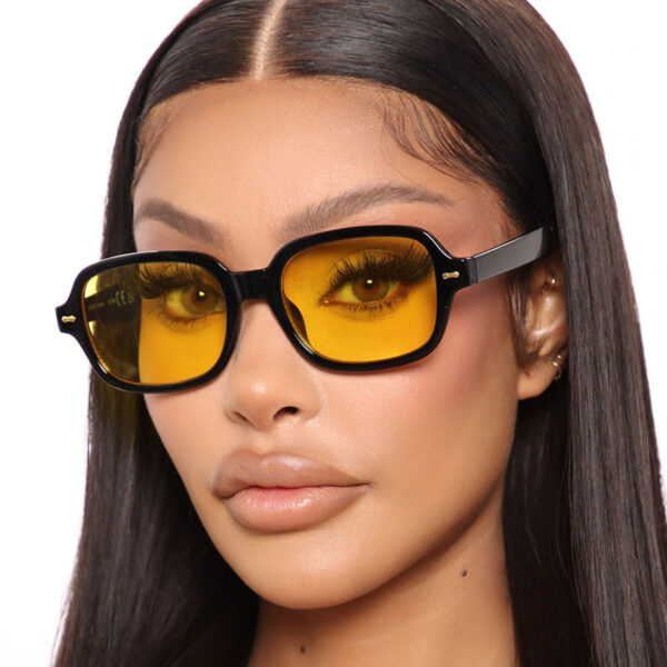 YJ054 Sunglasses Fashionable Trendy Retro Square Frame - 图片 2