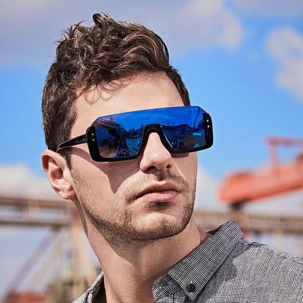 YJ072 Sunglasses Integrated Lens Large Half Frame Unisex