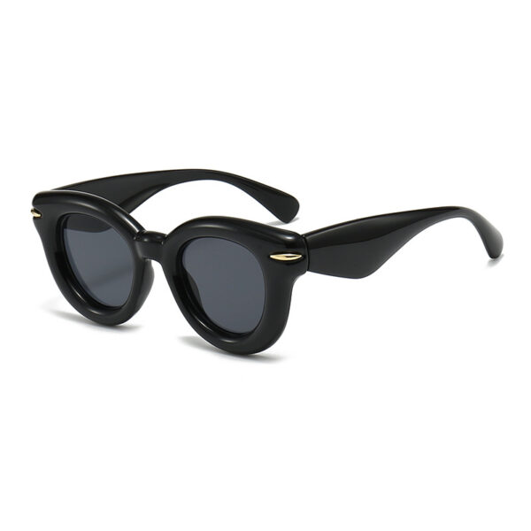 YJ076 Sunglasses Thick Round Frame for Women - 图片 3