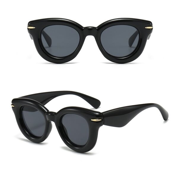 YJ076 Sunglasses Thick Round Frame for Women - 图片 4