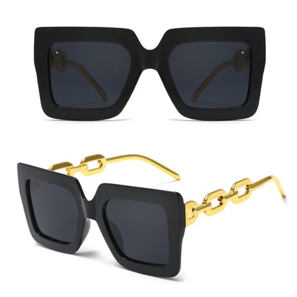 YJ080 Sunglasses Fashionable Large Frame Retro Style - 图片 4