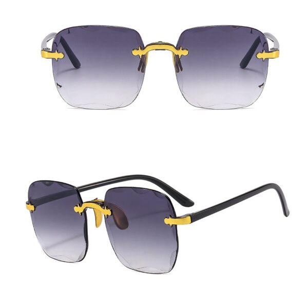 YJ081 Sunglasses Large Square Borderless Frame Fashionable - 图片 4