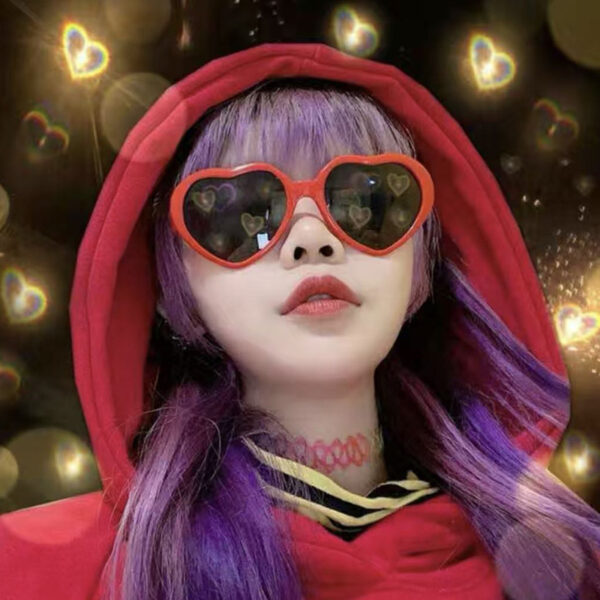 YJ079 Sunglasses Heart Shaped Frame Party Leisure Style