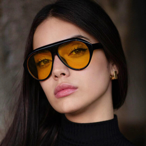 YJ082 Sunglasses Fashionable Retro Large Frame Goggle