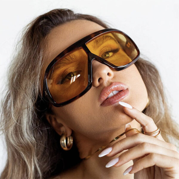 YJ083 Sunglasses Large Frame Integrated Lens Hip-hop Style