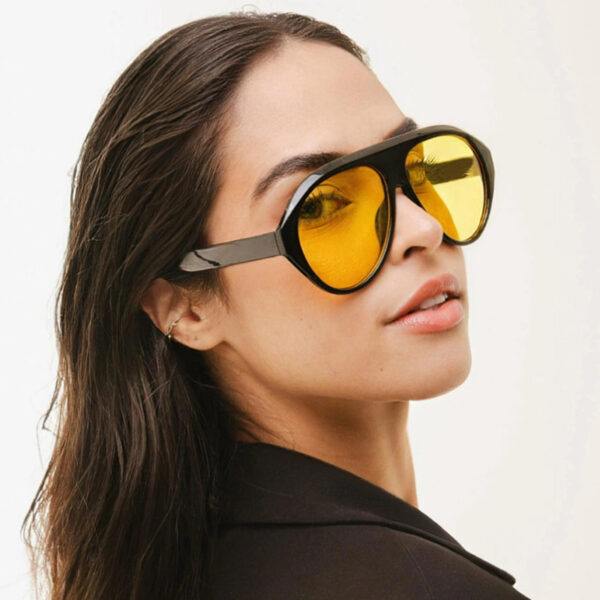 YJ082 Sunglasses Fashionable Retro Large Frame Goggle - 图片 2