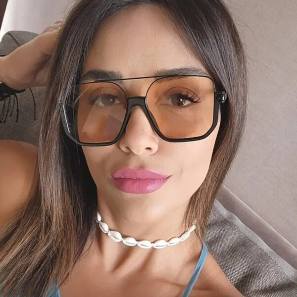 YJ075 Sunglasses Double Bridge Frame for Women - 图片 2